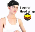 Heated Head Wrap, 5V Electric Head Wrap, Carbon Heating 3 Gears Temperature Adjustment Head Belt Wrap Black