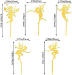 11 Pcs Gold Fairy Cake Toppers Flower Angel Cupcake Topper Ballet Fairy Birthday Cake Decorations for Birthday Wedding Decoration Supplies