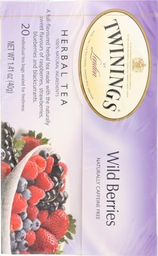 Twinings of London Wild Berries Herbal Tea Bags, 20 Count