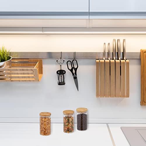 Relaxdays Jars in Set of Three, Bamboo Airtight Lids, 1000ml Each, Dry Food Storage, Glass, Transparent/Brown, Set of 3