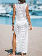 CUPSHE Women Cutout Bodycon Maxi Cover-Up Dress Crew Neck Sleeveless Cover Up Summer