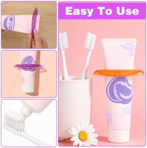 10 PCS Tooth Pastetooth Paste Squeeze, Plastic Toothpaste Tube Squeezer Tool Hanging Kids Toothpaste Dispenser Clip Holder for Bathroom, Suitable for Toothpastes Cream Cosmetics and Paint (5 Colors)