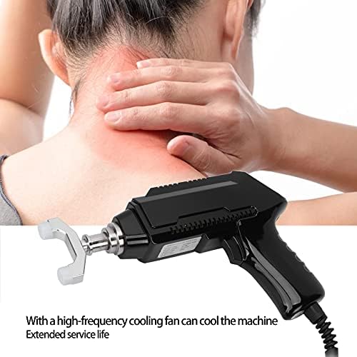 Electric Chiropractor, Heat Resistant Chiropractor with 6 Levels of Regulable Force, Correction Tool with Six Interchangeable Massage Heads(US)