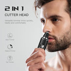 Ginity LED Display Ear and Nose Hair Trimmer Clipper for Men Women,2025 Rechargeable 2 in 1 Professional Painless Eyebrow & Facial Hair Trimmer with Powerful Motor