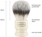Alexander Simpsons Trafalgar 3 Shaving Brush - T3 Synthetic High Density Fibre Faux Handle Ivory - Simpson Shaving Brushes - Wet Shave Deluxe Thick & Luxurious Lather Dense Extra Soft Bristles