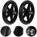 Healifty 2Pcs 7 Inch Wheels Replacement Wheelchair Caster Assembly Heavy Duty Front Wheelchair Wheel for Office Chairs Black