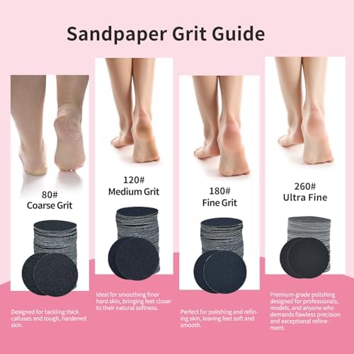 120pcs Replaceable Sandpaper for Electric Foot Callus Remover, Coarse 80 Grit Electric Foot File Replacement Pads (Coarse 80 Grit)