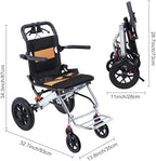 Wheelchairs for Adults, Lightweight Foldable Wheelchair, 15.75-inch Wide Seat Portable Transport Chair,with Handbrakes and 10-Inch Wheels,220-pound Load Capacity, with Shock Absorption Pump