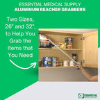 Essential Medical Supply 26in Aluminum Reacher with Magnetic Post and Plastic Jaw, Essential Reach Assist Tool for Seniors and Those with Limited Mobility, Perfect for Picking Up Hard-to-Reach Items