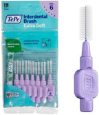 TePe Interdental Brushes Extra Soft Purple (ISO Size 6: 1.1 mm) / For Particularly Gentle & Efficient Cleaning of Interdental Spaces / 1 x 8 Interdental Brushes