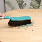 1 Pack 15" Hand Broom Brush,Soft Bristle Cleaning Brush,Crumb Debris Sweeping Brush,Dusting Brush,Comfort for Bed Car Couch Desk Sofa Furniture Clothes,Small Particles Hair Remover(Green)