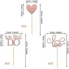 24 Pack We Still Do Cupcake Toppers Glitter Love Heart Marriage Anniversary Cupcake Picks Bridal Shower Wedding Engagement Birthday Cake Decorations Supplies Rose Gold