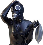 ABWL Latex Cosplay Gas Mask,Full Face Steampunk Mask for Men Women,Rubber Halloween Game Masks Masquerade Costumes Clubwear