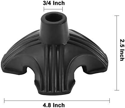Cane Tip - Self Standing ANCKNE 3/4 inch Quad Rubber Replacement for Walking Canes Stable Four Point Anti-Slip Stand for Cane Universal 4 Leg Attachment for Walking Stick