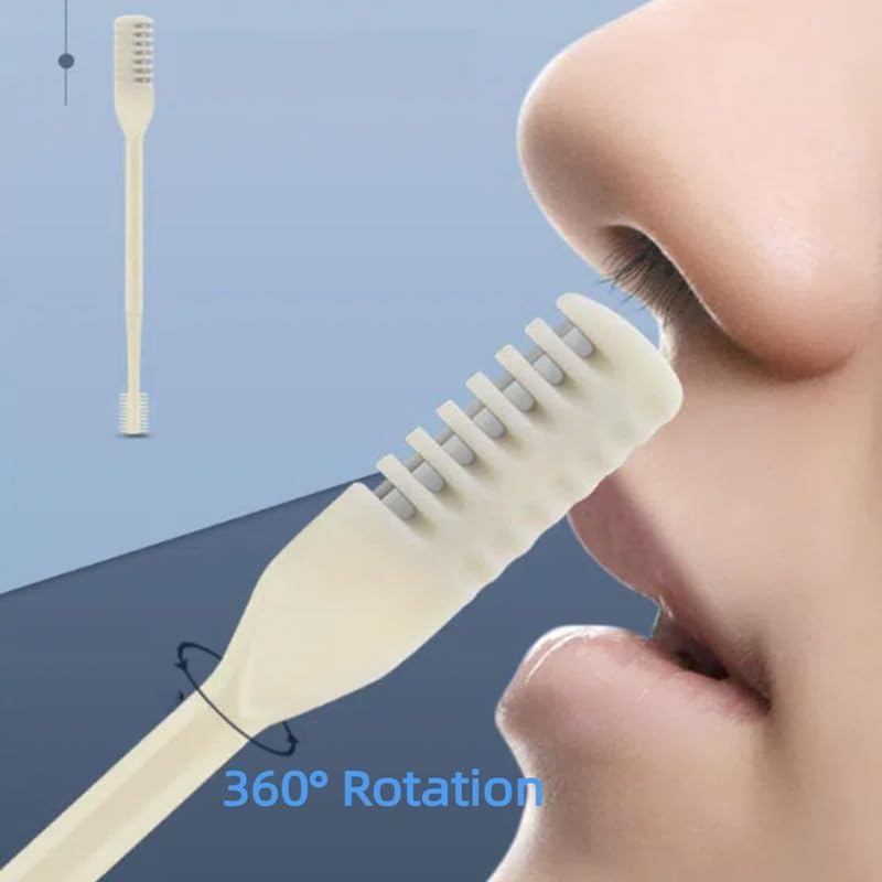 2024 New Double Sided Nose Hair Knife, 2-in-1 Nasal Cutter, Nostril Remover Tool, Portable Manual 360 Rotating Trimmer With Ear Picker for Women Men (5Pcs)