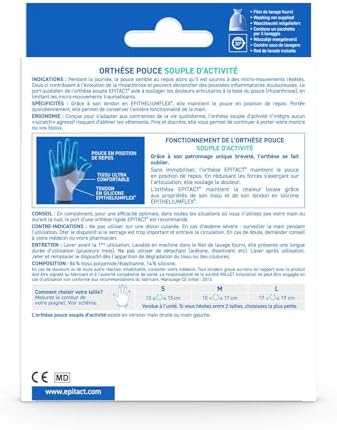 Epitact Supple Proprioceptive Orthosis Painful Thumb Right Hand - Size: Size S