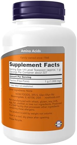 NOW Foods Supplements, Taurine Pure Powder, Nervous System Health*, Amino Acid, 8-Ounce
