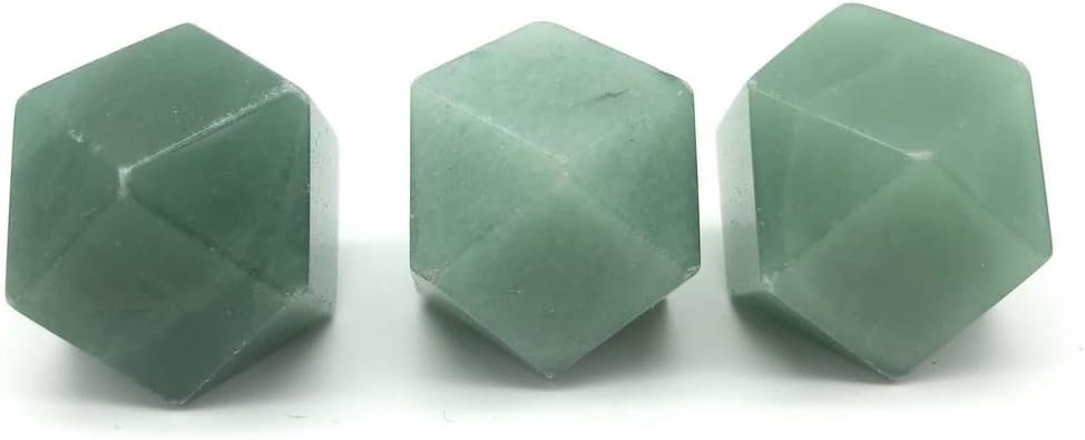 PEKMAR Natural Crystal Rough Home Decoration 1pc Natural Green Crystals Stone Carved Polyhedron Shaped Smooth StoneCrystals Room Decoration Stones