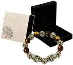 LIYAPEI Natural Feng Shui Healing Tiger Eye Stong Crystal Beads Bracelets for Men Adjustable Vintage Copper Amulet Jewelry for Luck, Wealth and Protection