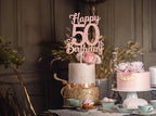 50th birthday decorations, 50th Birthday Cake Toppers-Rose gold Glitter, Fifty Cake Topper, 50 cake topper, 50th Birthday Cake Topper, 50 Decorations for Cake, 50 Birthday Decorations
