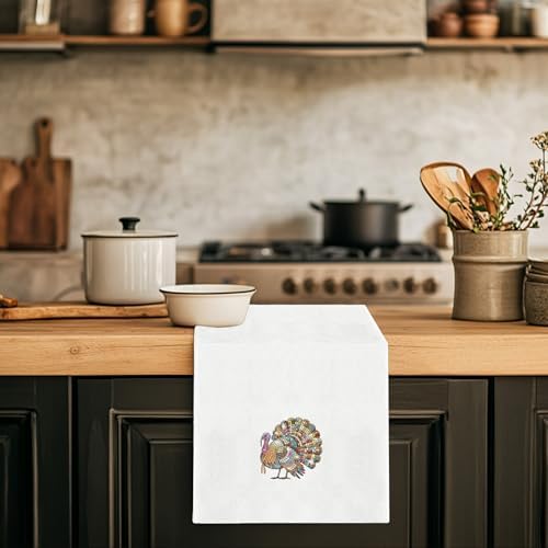 Turkey Thanksgiving Gifts Kitchen Towels - Turkey Thanksgiving Decor, Preppy Trendy Turkey Hand Towels Dish Towels for Kitchen Bathroom, 16x24 Inch