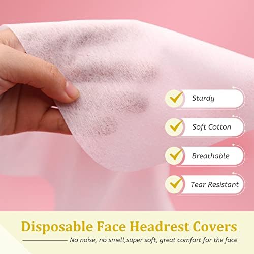 200 Count Disposable Massage Face Cradle Covers Non-Sticking Massage Face Covers Ultra-Soft, Medical-Grade, Fitted Disposable Headrest Covers for Massage Table 14.2" x 10.6"