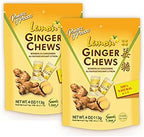 Prince of Peace Ginger Chews With Lemon, 4 oz. Candied Ginger Lemon Candy - 2 Pack