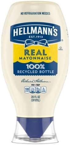 Hellmanns Real Mayonnaise Spread, 20 Fluid Ounce Squeeze Bottle -- 12 per case.