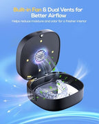 Nulaxy UVC Retainer Case with Fan, Magnetic Closure Aligner Case Includes Vent Holes and Mirror, Portable Retainer Box with Removal Tool and Brush Compatible with Invisalign Retainer Slim Aligner