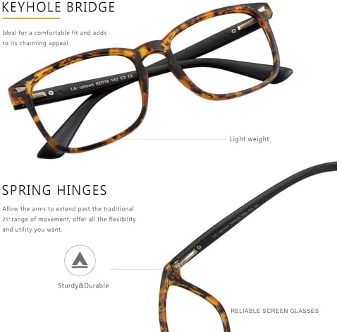 Vintage Square Progressive Multifocal Presbyopic Glasses, Blue Light Blocking Glasses for Men Women Readers (Dark Tortoise, +0.00/+1.00 Magnification)