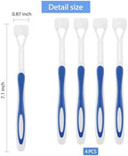 Boao 4 Pieces Toothbrush 3 Sided 7.1 Inch Autism Sensory Toothbrush 360 Degree Cleaning Travel Brush Complete Teeth Angle Clean Tooth(Blue)