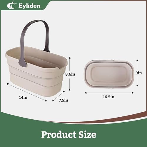 Eyliden Collapsible Bucket, Bucket for Cleaning Mop, 10L(2.6Gallon) Multiuse Foldable Water Pail, Portable Handy Basket for Cleaning Mop, Camping, Tailgating and More