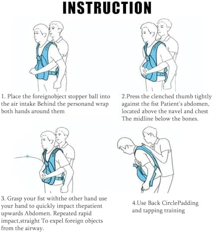Anti Choking Obstruction Trainer Vest, Professional Heimlich Training Vest, Master First Aid Skills, Real Training, Durable and Wear-Resistant, Adjustable Design aldult-B-Red
