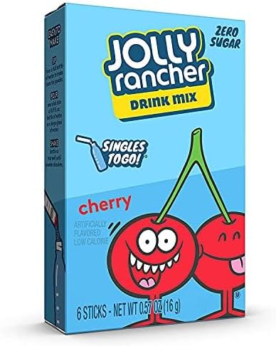 Jolly Rancher Singles-To-Go Sugar Free Drink Mix, Cherry, 6 CT (Pack of 3)
