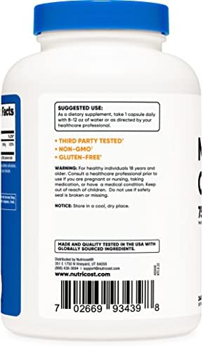 Nutricost Magnesium Oxide 750mg, 240 Capsules (3 Bottles)