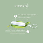 Organyc - 100% Certified Organic Cotton Tampons - No Applicator, Free from Chlorine, Perfumes, Rayon, and Chemicals - Normal, Regular, 16 Count (Pack of 1) (R00992)
