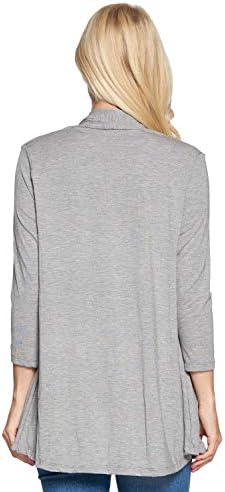 Women's 3/4 Sleeve Extra Soft Open Front Casual Flowy Viscose Made from Bamboo Cardigan