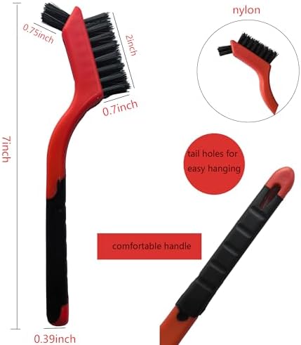 6-Pack Nylon Cleaning Brushes - Non-Scratch Nylon Bristles for Delicate Surfaces & Daily Cleaning | Ergonomic Grip with Mini Head & Hanging Hole