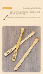 Wooden Bamboo Back Scratcher with Massage Roller, 18.2 Inch Long Handle Back Scratchers for Adults Men Women Wooden Bamboo Back Scratcher with Wood Therapy Massage Roller Handle