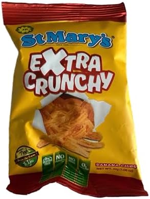 St. Mary's Extra Crunchy Banana Chips, Premium Crispy Snack (Pack of 20)