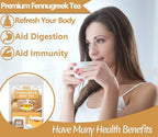 Premium 60 Fenugreek Tea Bags, Made with 100% Natural Fenugreek Methi Fenogreco Seeds, No Additives & Caffeine Free.