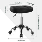 Black Minimalist Swivel Stool with Wheel Perfect for Work SPA Shop Massage Height-Adjustable and Cost-Effective Rolling Stool Chair with Square Seat