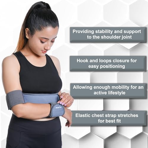 Wonder Care Grey shoulder immobilizer – arm immobilizer | breathable brace elbow | immobilizer shoulder for broken fractured arms