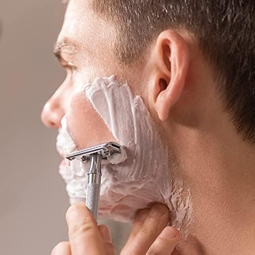 BIC Chrome Platinum, Double Edge Safety Razor, Disposable Single Blades, Stainless Steel, Pack of 10