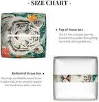 Majestic White Tiger Tissue Box Cover Square, Waterproof Leather Tissue Box Holder Portable Dispenser Modern Home Decoration for Bathroom Car Nightstand Vanity