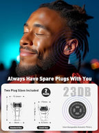 Hearprotek Concert Ear Plugs, 2Pairs Reusable high Fidelity Musician Ear Plugs for Concerts Loud Music-Noise Reduction Ear Protection earplugs for Rave,Festival,Music,Tinnitus Relief