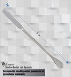 A2Z Multipurpose Lab Spoon Spatula Stainless Steel, Double Ended Sampling Spoon Long Handle Mixing Spatula for Medicine, Powders Gel Cap Filler- Laboratory Supplies for Experiments & Lab Use - 9 inch