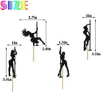 12 Piece Pole Dance Girl Cupcake Toppers Pole Dancing Themed Cupcake Toppers Pole Dancing Happy Birthday Party Supplies Decorations