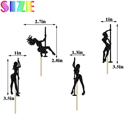 12 Piece Pole Dance Girl Cupcake Toppers Pole Dancing Themed Cupcake Toppers Pole Dancing Happy Birthday Party Supplies Decorations