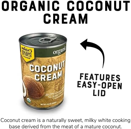 Organic Coconut Cream – NO GUAR GUM, Unsweetened, 20–22% Fat, 13.5 oz (12-Pack) | Nature’s Greatest Foods